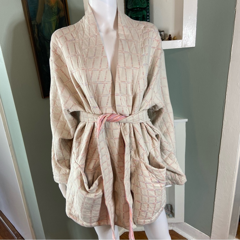 Nike Women's Reversible Quilted Pink Space Dyed Yoga Robe Jacket Therma-Fit 1X - Picture 2 of 16